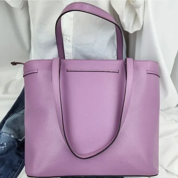 🩵Kate Spade Lavender Valerian "Hayes" Pebbled Leather Tote Purse - Picture 3 of 16